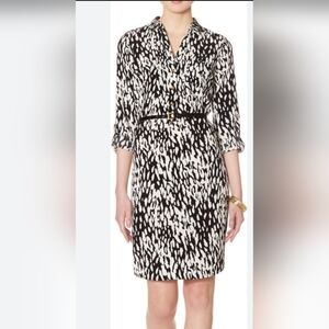 The Limited Black and White Long Sleeve Sheath Dress